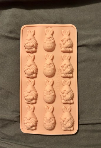 Pink silicone bunny gnome mold - bunny,