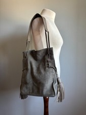 ALLSAINTS FREEDOM BUCKET BAG large suede leather slouch hobo tassle shoulder