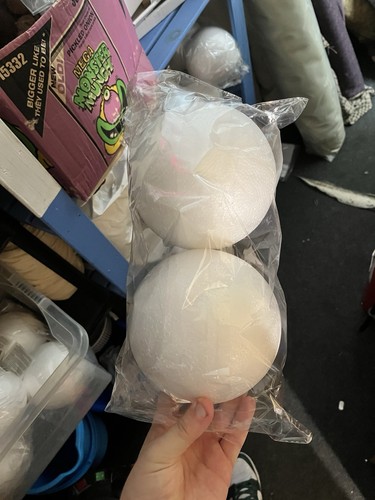 White polystyrene craft balls