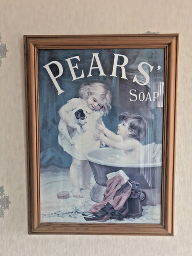 Vintage pears soap framed - vintage,