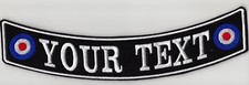 LARGE CUSTOM BACK ROCKER RIBBON PATCHES 11 1/2" PERSONALISED BIKER SCOOTER CLUB