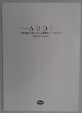 AUDI UK Price List 1984/85: 80, 90, Coupe, 100, Avant, 200, Quattro. Options.