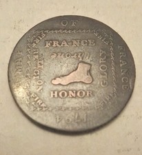 Middlesex Halfpenny Conder Token 1794 Political Map of France 