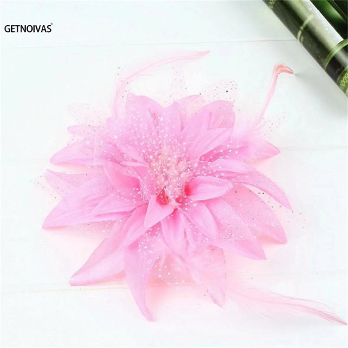 Flower feather fascinator hair - flower,