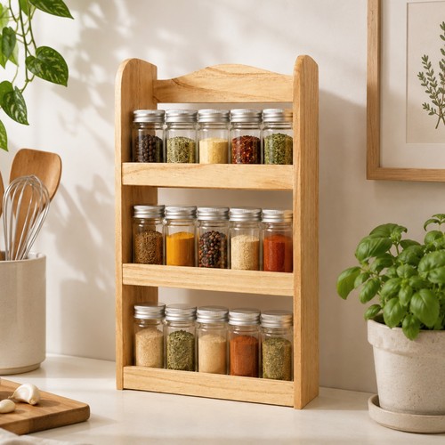 Wooden spice rack tier - 3,