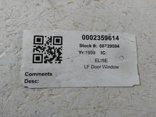 LOTUS ELISE PASSENGER DOOR GLASS LEFT Unknown Convertible  '99