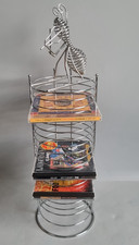 Vintage Chrome CD Storage Rack Tower Holds 20 Silver 00s Y2K 47cm