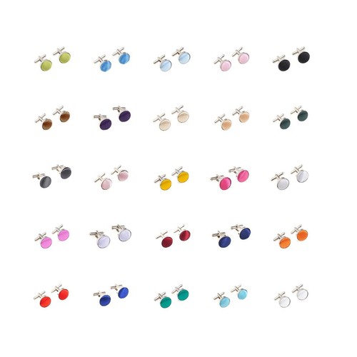Mens cufflinks silver plated - silver,