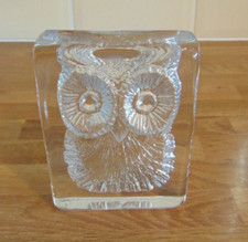 GORGEOUS DAUM FRANCE GLASS OWL