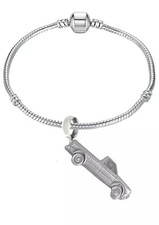refA16 mk1 Caddy Pickup 3D Pewter effect Car on a plated snake bracelet