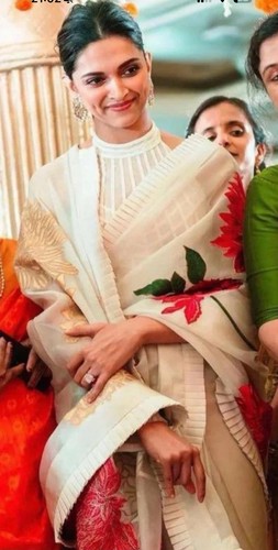 Floral white indian - white, saree
