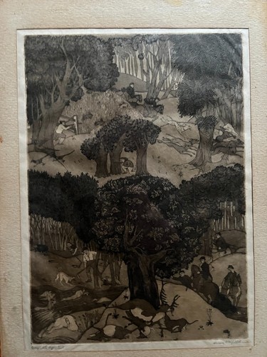 Pencil signed etching mary - etching,,