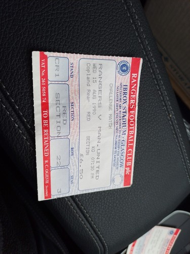 Ticket 1990 rangers v - ticket, 1990/91