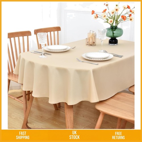 Elegant beige oval - oval, polyester