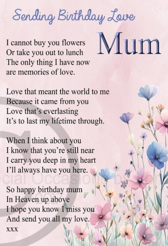 Mum birthday memorial grave - birthday,