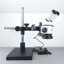 Leica Wild M3B Microscope, LED light, 20x Eyepieces, 1.0x Objective, Boom Stand