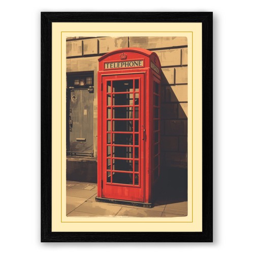Red british telephone booth - telephone,