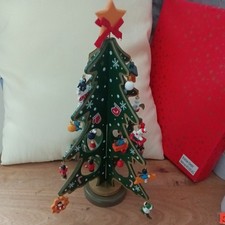 Tabletop Wooden Christmas Trees With Miniature Ornaments  12'
