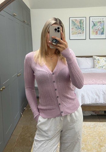 Zara lilac fine cable knit - lilac,