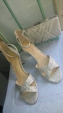 ROLAND CARTIER BRAND NEW CHAMPAGNE GOLD CRYSTAL ENCRUSTED SHOES & MATCHING BAG 7