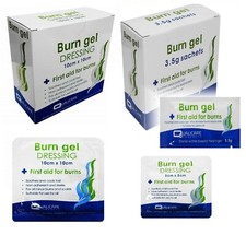 Burn Gel -Sterile Soothing Relief Cooling Gel dressing Scalds 3g Sachet 5cm 10cm
