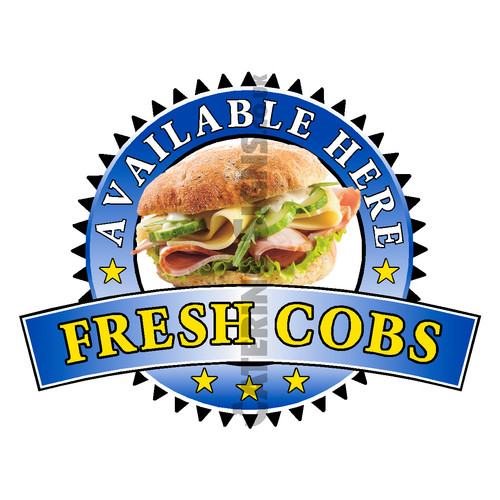 Fresh cobs sold here sticker - here,