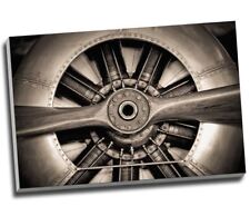 Vintage Propeller Aircraft Engine Canvas Print Wall Art 30x20" A1