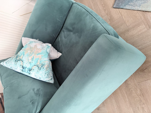 Teal upholstered armchair - teal,