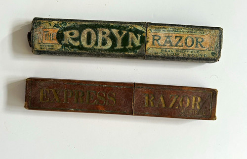 Antique straight razor boxes