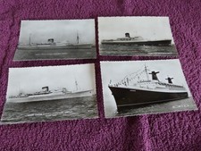 4 Vintage Black & White Postcard /Liners Passage Ships