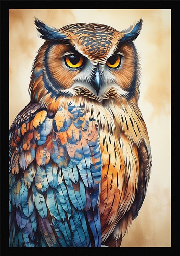 Intimate owl framed - framed, wall