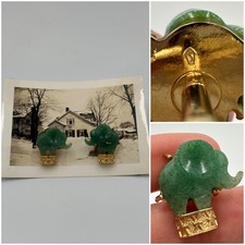 Vintage SWANK Jade Gold-tone