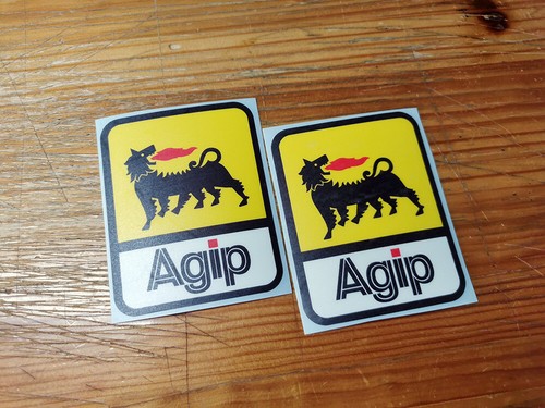Agip vinyl sticker decals - vinyl, x2