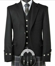 Scottish Argyle Kilt Jacket & 5 Buttons Waistcoat for wedding party, Christmas