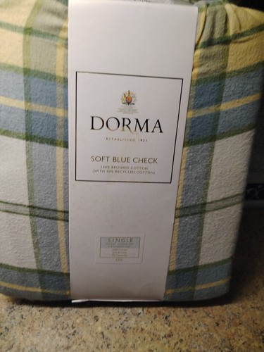 Dorma soft blue check single - soft,