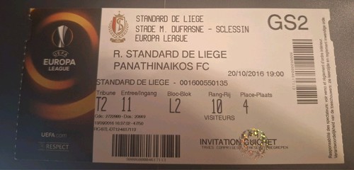 Ticket standard liege - standard,