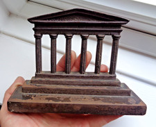 19TH CENTURY GRAND TOUR CAST IRON PAPERWEIGHT MODEL ANCIENT PORTICO ACROPOLIS?