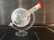 Etched glass World Globe EMPTY