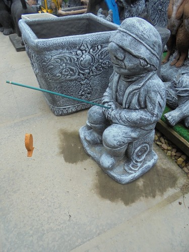 Fisherman concrete garden - concrete,