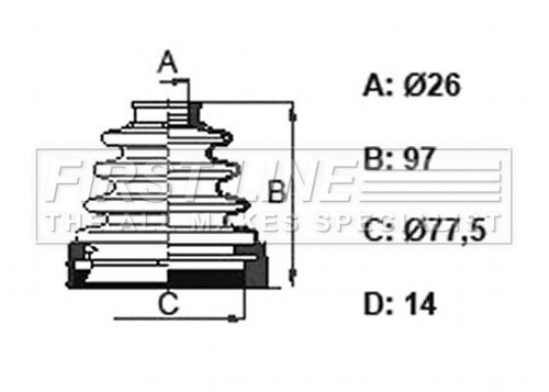 Drive shaft bellow - kit, fits