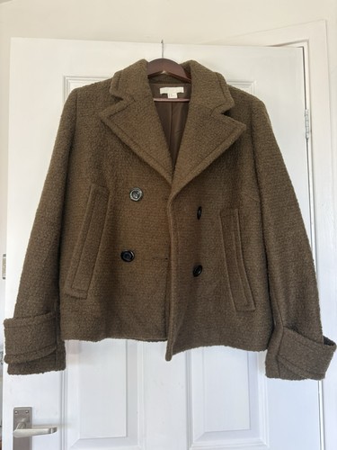 Olive green boucle wool - olive,