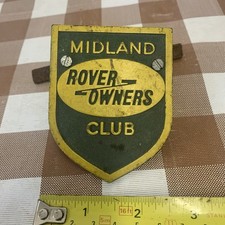 Midland Rover Owners Classic Club Car Badge 1960's Yellow and Dark Green Plastic