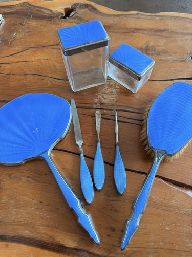 Art deco blue - blue, enamel