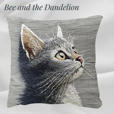 Silver Tabby Cat / Kitten Cushion COVER 45cms x 45cms