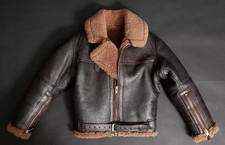 Men's RAF Aviator Pilot B3 Flying Bomber Shearling Fur Irvin Leather Jacket