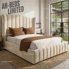 Ottoman Bed Frame Winged Plush