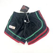 1970s Sports Shorts Vintage Deadstock Black Nylon Made in England Womens S Uk 8