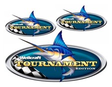 Wellcraft Tournament Designer Boat Sticker Set 10" and 5" long