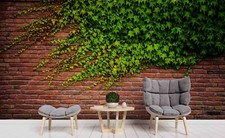 3D Brick Ivy Wallpaper Wall