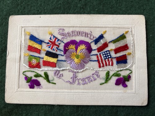 Ww1 silk postcard - ww1, postcard,